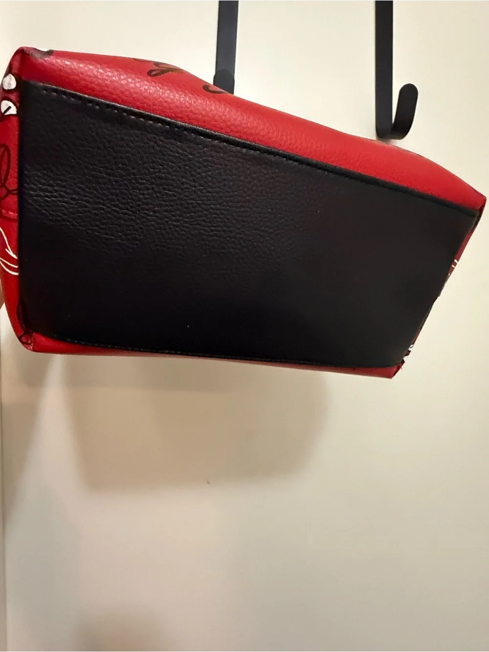 Disney Red Satchel with Black Handles and Bow Print